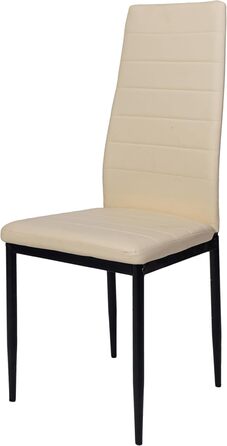 Обідній стілець, стілець для вітальні, офісний стілець, металеві ніжки (бежевий, комплект з 4 шт.) комплект з 4 предметів бежевий