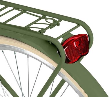 Велосипед Milord Comfort з плетеним кошиком, голландський велосипед, жіночий велосипед, міський велосипед, ретро, вінтажний, 28 дюймів, зелено-кремовий, 1 швидкість