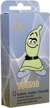 Презервативи Amor Young, 12 шт, вузькі (XS), 49 мм