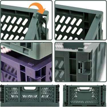 Складаний кошик для зберігання Spesh з 2 предметів, пластикові коробки для кухні, спальні, кабінету (синій темно-зелений, 40*30*15 см) 40*30*15 см синій темно-зелений