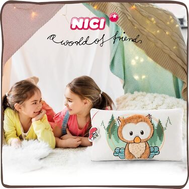 Подушка дитяча сова Owlino плюшева прямокутна 43x25см The Owlsons, ука (1 упаковка), 48575