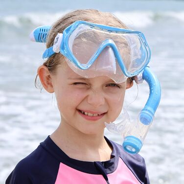 Дитяча маска для дайвінгу Findway, дитяча маска для плавання, маска для пірнання з трубкою для хлопчиків, дівчаток та підлітків, маска для дайвінгу з кришкою для носа, панорамна HD-маска 180, захист від запотівання, захист від протікання для дітей 4-16 ро