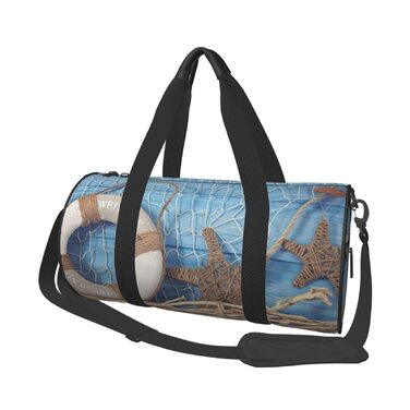 Дорожня сумка-циліндр з мушлевим принтом, спортивна сумка для чоловіків та жінок, сумка-мішок для пляжу та спорту