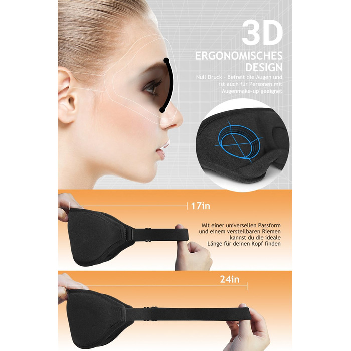 2, 2023 Upgraded 3D Eye Mask for Men and Women, 100 Opaque, with regulable Elastic Band and bersups, Ideal for Travel, Black, 2, 2023 Upgraded 3D Eye Mask for Men and Women, 100 Opaque, with regulable Elastic Band and bersups, Ideal for Travel, Black