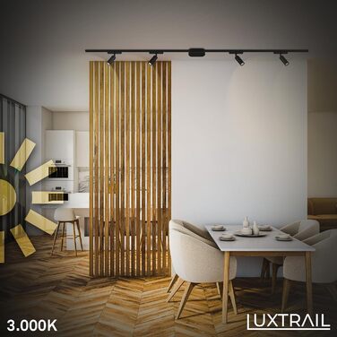 Стартовий набір трекової системи освітлення BRILONER Luxtrail 4 LED-споти, поворотні, розширювані, 2 м, чорний