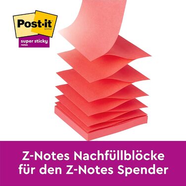 Стікери Super Sticky Notes, упаковка з 24 блокнотів, по 90 аркушів на блокнот, 76 мм x 76 мм, кольори зелений, рожевий, синій, помаранчевий - надзвичайно міцні клейкі нотатки для нотаток, списків справ і нагадувань (багатобарвні, дозатор, одинарні)