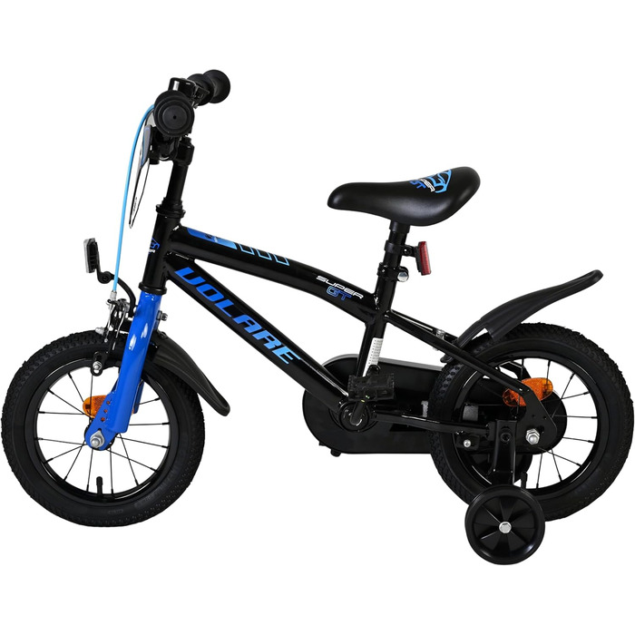 Дитячий велосипед Volare Super GT Blau 12 35 років 2 ручних гальма, знімні бічні колеса, захист ланцюга та світловідбивачі Регульоване сідло Подарунок для дівчаток та хлопчиків