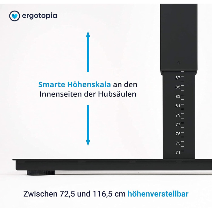 Бюджетний стіл з регульованою висотою Каркас столу з регулюванням висоти за допомогою кривошипа Регульована ширина для всіх стандартних стільниць (чорний, стільниця не входить до комплекту) Чорний без стільниці