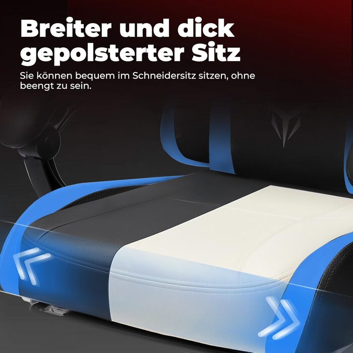 Ігрове крісло GTPLAYER, ергономічне офісне крісло з регульованим підголівником та поперековою опорою, ігрове крісло, синє