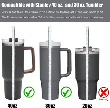 Соломинки-тумблери ALINK 6 для кружок Stanley Adventure Travel вагою 40 унцій, багаторазові соломинки Stanley наддовгих 31 см, 6 у