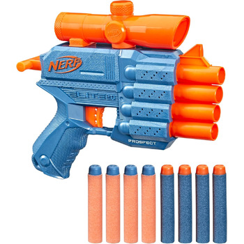 Бластер NERF Elite 2.0 Commander RD-6, 12 дротиків, обертовий барабан на 6 дротиків, вставні рейки Tactical Rail, точки кріплення, різнокольоровий, 6,7 х 36,2 х 24,1 см, для хлопчиків та дівчаток