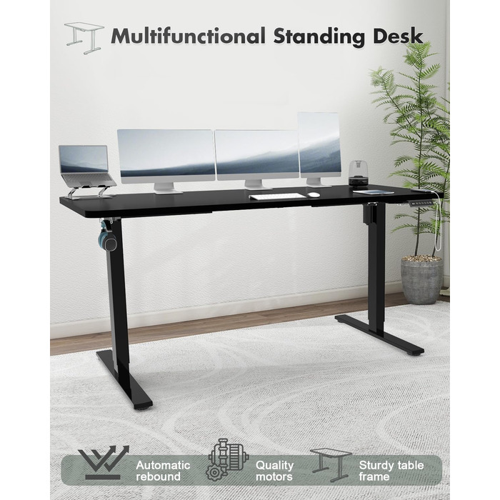 Регульований по висоті стіл з розеткою USB Стіл регульований по висоті електричний Стійка-сидіння Регульований комп'ютерний стіл С