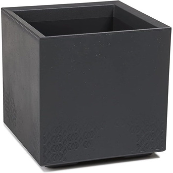 Кашпо Caro бетонного вигляду на коліщатках з пластику 100 переробленого (40см, антрацит) 40см антрацит, 24