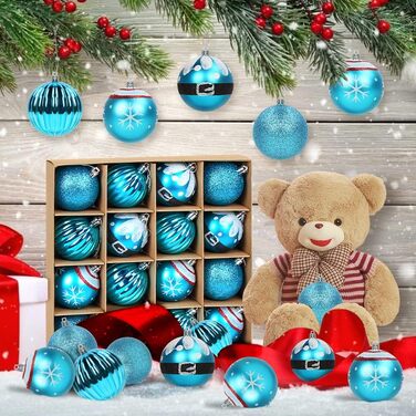 Набір різдвяних кульок 16 предметів сині Bluelves