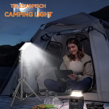 Телескопічний світлодіодний вуличний ліхтар телескопічний кемпінговий ліхтар з регульованою підставкою, висока яскравість Нічна риболовля, майстерня, гараж, укриття, критий внутрішній дворик, портативний ліхтар, для походів, аварійної ситуації