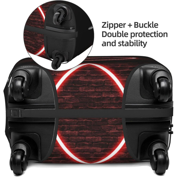 Чохол для валізи Червоне серце BAFAFA, захисний еластичний чохол від подряпин та пилу, чорний, розмір 85