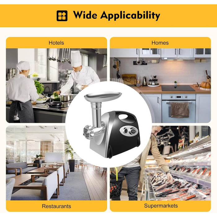 М'ясорубка електрична з нержавіючої сталі 2800 Вт Електрична м'ясорубка ковбаса машина з нержавіючої сталі ковбаса м'ясорубка м'яс