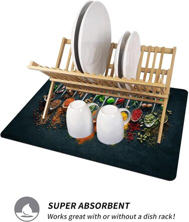 Протиковзкий килимок KINGGOO з діатомової землі для кухні, швидковисихаючий та абсорбуючий, миється, протиковзкий килим для зони кухонної раковини 60x180 см, діатомова земля
