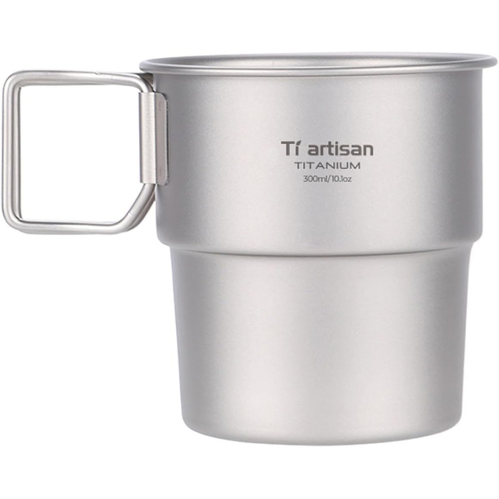 Кемпінгова кружка Tiartisan об&39ємом 300 мл з нержавіючої сталі з кришкою, що штабелюється, рюкзачна кружка, для походів на свіжому повітрі, герметична конструкція з гладким закругленим краєм, легка та компактна