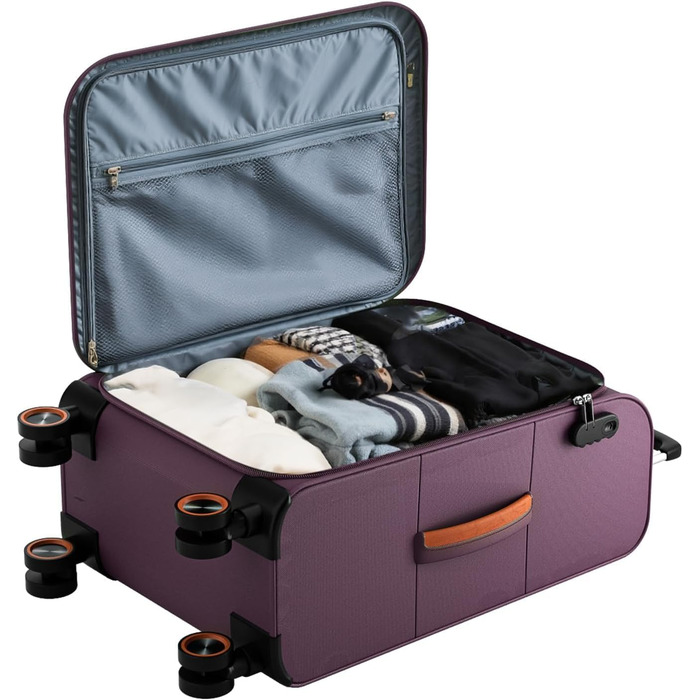 Ручна валіза Trier Soft Shell 55 35 23 см, легка тканинна валіза на візках, дорожня валіза з колесами та кодовим замком, 47 літрів, червона, розмір S