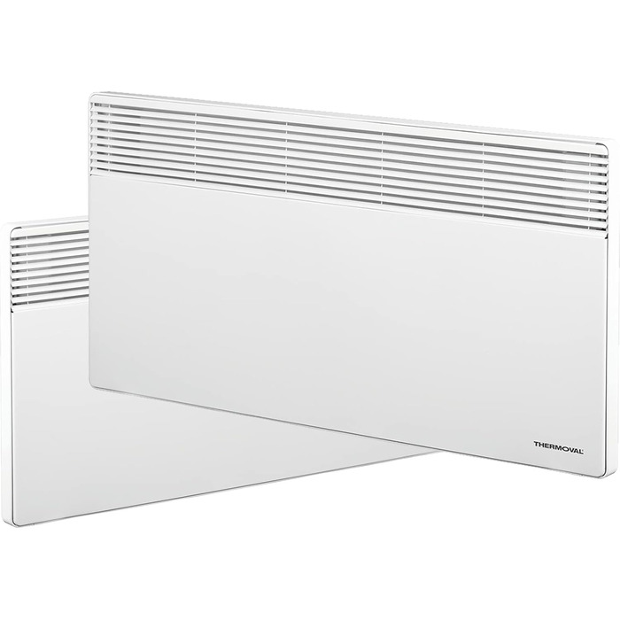 Електричний конвектор Thermoval, електричний радіатор TX 2500, 2,5 кВт, IP20, окремостоячий або настінний електричний обігрівач, електричне опалення для житлових та офісних приміщень, конвекторний обігрівач, білий