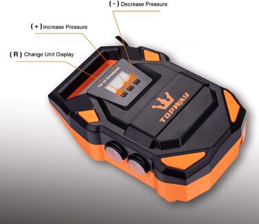 Автомобільний повітряний компресор TOPWAY 12 В постійного струму Портативний автомобільний насос для накачування шин Цифровий насос для шин Міні-повітряний насос зі світлодіодним аварійним світлом для автомобільних шин, велосипедів, вантажівок у тканинній