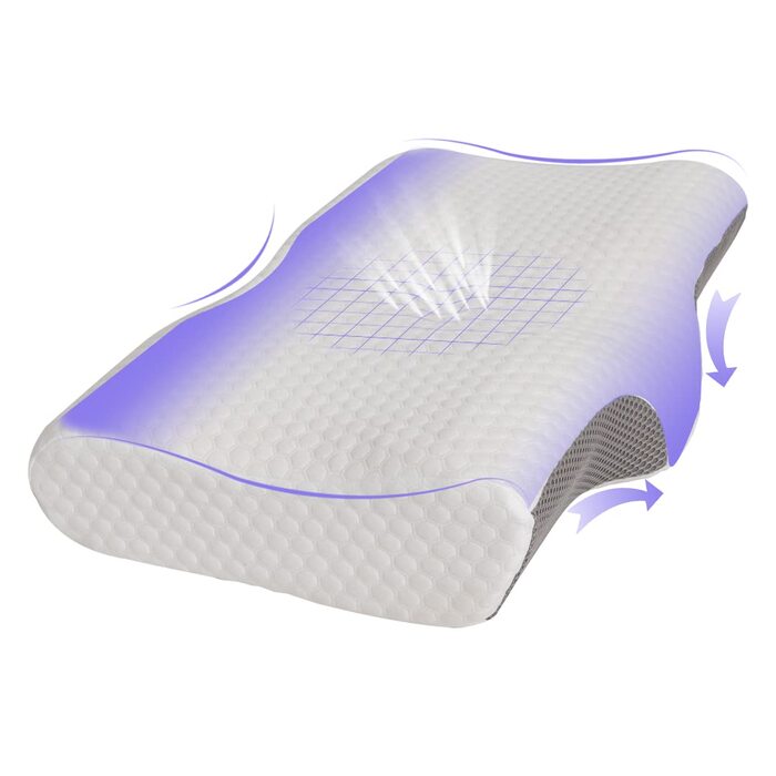 Подушка для підтримки шиї Good Nite, подушка для голови від болю в шиї, подушка для сну, ергономічна подушка з піни з ефектом пам&39яті від болю в шиї, для сну на боці (65 * 36 * 13/10 см) 60*36*13/10 см