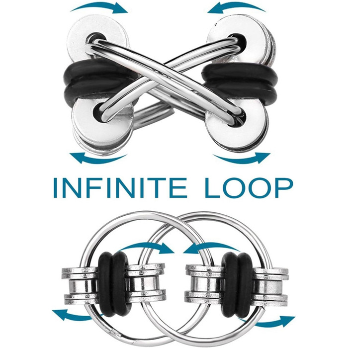 Велосипедний ланцюг Fidget Stress Reducer для дорослих і дітей (3 упаковки)