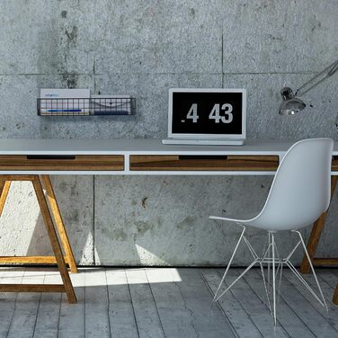 Набір із 3 дротяних кошиків Relaxdays, настінний кошик для зберігання, ВxШxГ 7,5 x 41 x 16 см, металевий кошик, ручки, універсальний кошик, чорний