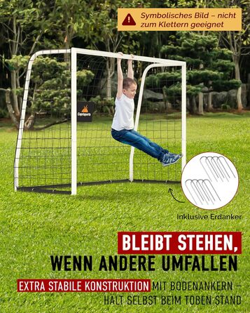 Футбольні ворота для дітей та дорослих Надзвичайно стабільні, стійкі до іржі футбольні ворота для саду Включає ґрунтові анкери Міцні футбольні ворота для вулиці Футбольні ворота для дитячих садів Ворота 3 розмірів 240x160 см