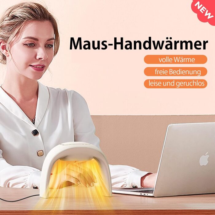 Енергозберігаючий вентилятор-обігрівач, складний килимок для столу з підігрівом, електричний обігрівач для рук з регульованою температурою термостата, подарунок для жінок та чоловіків, білий бежевий