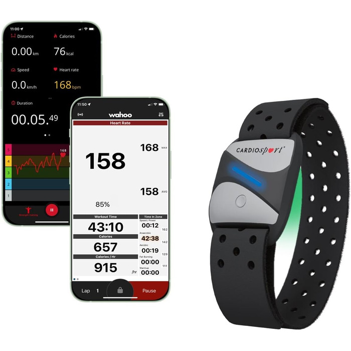 Кардіоспортивний пульсометр, сумісний з Bluetooth/ANT та фітнес-додатками Zwift, Strava, Polar, Wahoo, Rouvy, Peloton, Decathlon, Wahoo, велокомп&39ютером Garmin GPS