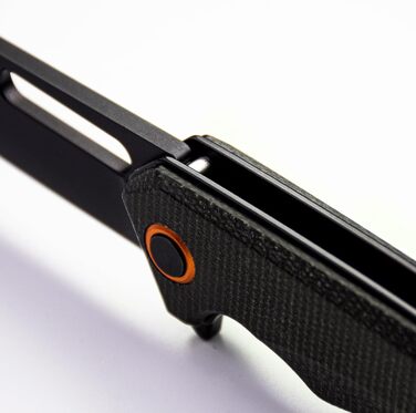 Складаний ніж NedFoss MAMBA, одноручний ніж зі сталі 9CM D2 з рукояткою Micarta, кишеньковий ніж з лайнерним замком та шарикопідши