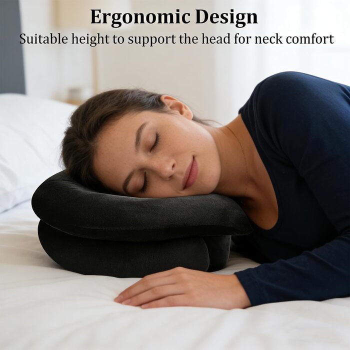 Подушка для пірсингу з отвором, подушка для пірсингу вуха у формі пончика 35 * 32 * 15 см, пончик для тих, хто спить на боці, подушка для пірсингу, збільшена висота наповнення для полегшення болю в вухах для дітей та дорослих