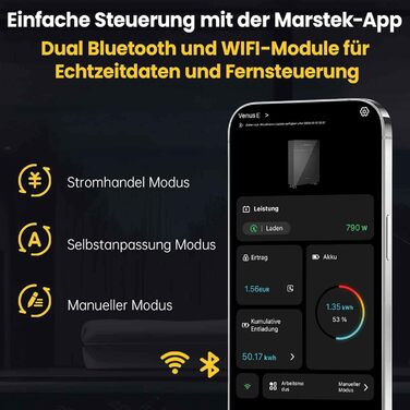 КВтгод Сонячний накопичувач змінного струму для балконної електростанції Marstek VENUS E 5,12 кВтгод, 5,12