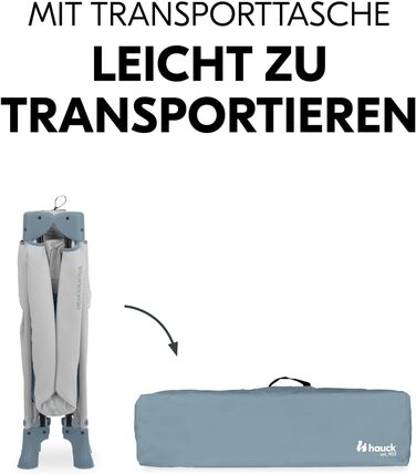 Дитяче дорожнє ліжечко з сумкою для перенесення - Великий отвір для гри - Компактно складається - Дитяче дорожнє ліжечко для малюків від народження до 15 кг Dream N Play Plus Dusty Blue