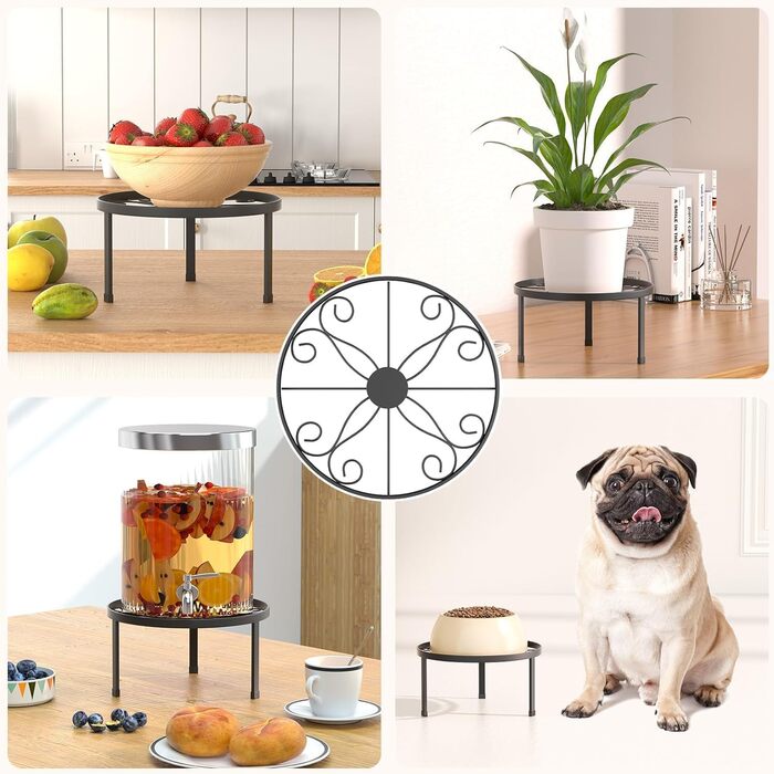 Набір із 5 металевих підставок для квітів, підставок для рослин для кімнатних та вуличних садових рослин, підставок для квіткових горщиків для рослинних драбин, антикорозійної залізної стійки для декору дому та саду (чорна)