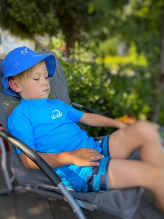 Сонячний капелюх iQ-UV для дітей 50-55 см - UPF 50 легкий та дихаючий УФ-капелюх для дітей - Водяний сонцезахисний капелюх для дітей із захистом від ультрафіолету 50, протестований TV - Капелюх-відро для дітей виготовлений з перероблених матеріалів Один р