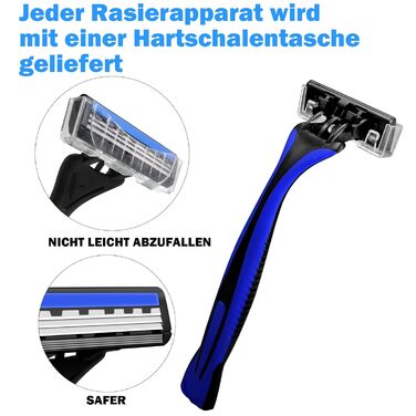 Одноразові бритви, 20 шт. Індивідуально упаковані одноразові бритви для чоловіків, 3 леза, волога бритва з головкою, що обертається на 45