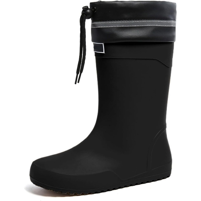 Жіночі гумові чоботи середньої висоти, широкі, для походів, літні чоботи, нековзні, унісекс, гумові чоботи до щиколотки, чоботи для верхової їзди, водонепроникні, легкі, чорні, 41/EU