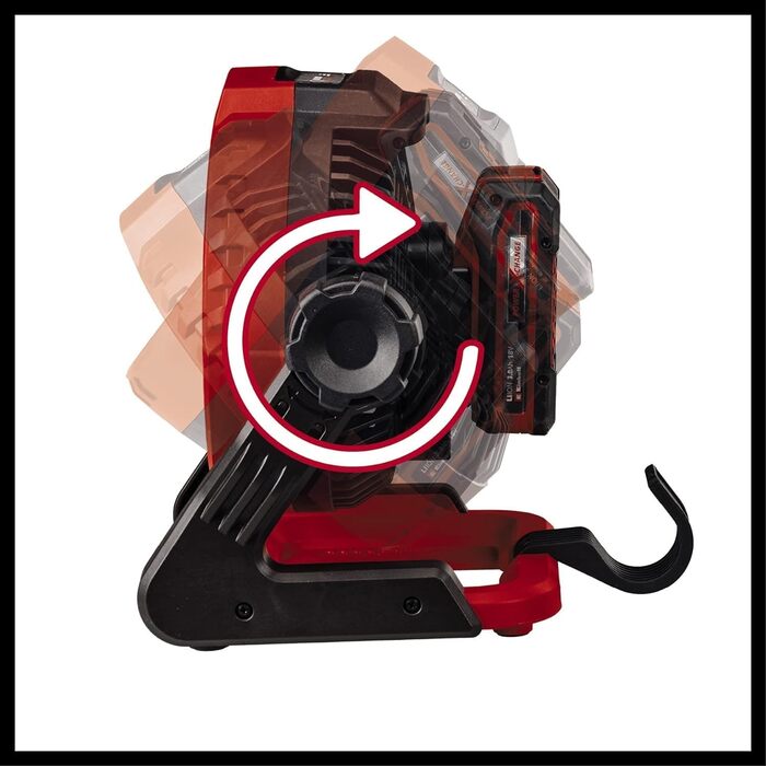 Акумуляторний вентилятор Einhell GE-CF 18/2200 Li-Solo Power X-Change (18 В, Li-Ion, 3 швидкості, головка вентилятора, що обертається на 360, поставляється без акумулятора та без зарядного пристрою)