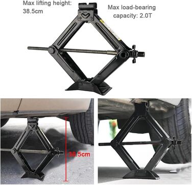 Комплект ножичного домкрата, автомобільний домкрат 2t із замками з храповим механізмом, гайковий ключ для колісної гайки з 2 вставками, маневровий домкрат для автомобільного домкрата з ручним кривошипом для автомобільного позашляховика, висота від 105 мм 
