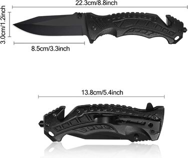 Надзвичайно гострий кишеньковий ніж 5-в-1 Багатофункціональний ніж з чорним лезом з нержавіючої сталі для активного відпочинку та