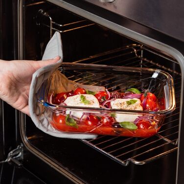 Багатоцільовий прямокутний контейнер з кришкою, 3 л, скло, прозоре, 0,376 x 0,317 x 0,25 см, 283PG00