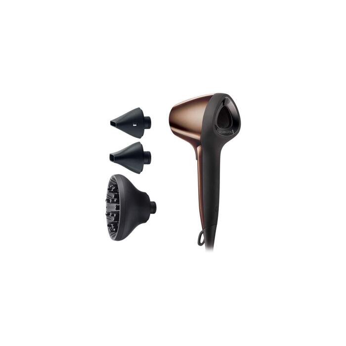 Фен Remington Ionen Air3D bronze легкий та збалансований з інноваційним 3D-потоком повітря (швидкість 110 км/год, 3 температурні та 2 ступені обдуву, 2 насадки-концентратори дифузор) D7777