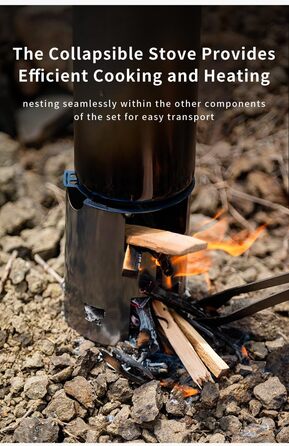 Набір для гніздування Keith Titanium Ti3070 - надлегка титанова пляшка, чашка та дров&39яна піч без пластику з полотняною сумкою для перенесення - міцний, портативний та екологічно чистий для кемпінгу, походів та