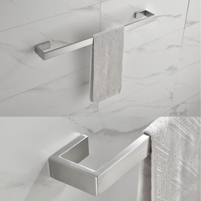 Рушникосушка для ванни з нержавіючої сталі SUS 304 Матоване срібло Рушникосушка настінна, 60 см / 24 дюйми