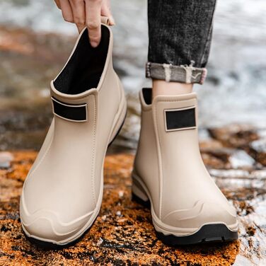 Чоловічі гумові чоботи, водне взуття, гумове взуття з верхнім одягом, студентський повсякденний одяг, все для роботи на свіжому повітрі, риболовлі, миття автомобіля, кухні, не бахіли, гумові гумові чоботи, високе взуття, чоловічі, сірі, 39 1/3 EU