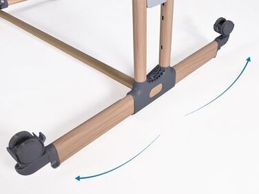 Дитяче ліжечко 4-в-1 від народження до 15 кг, додаткове ліжко з 5 регулюваннями висоти, з матрацом/складною бічною панеллю/колесами, ліжечко з сітчастої тканини, з функцією манежу, (сірий), 2luxe Leo