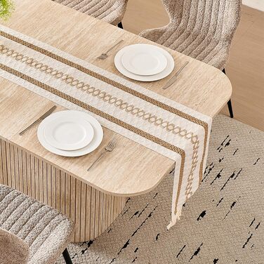 Прямокутний обідній стіл, сучасна стільниця з МДФ, кухонний стіл у скандинавському стилі, рейковий дизайн, підходить для вітальні та їдальні, жовтий травертин